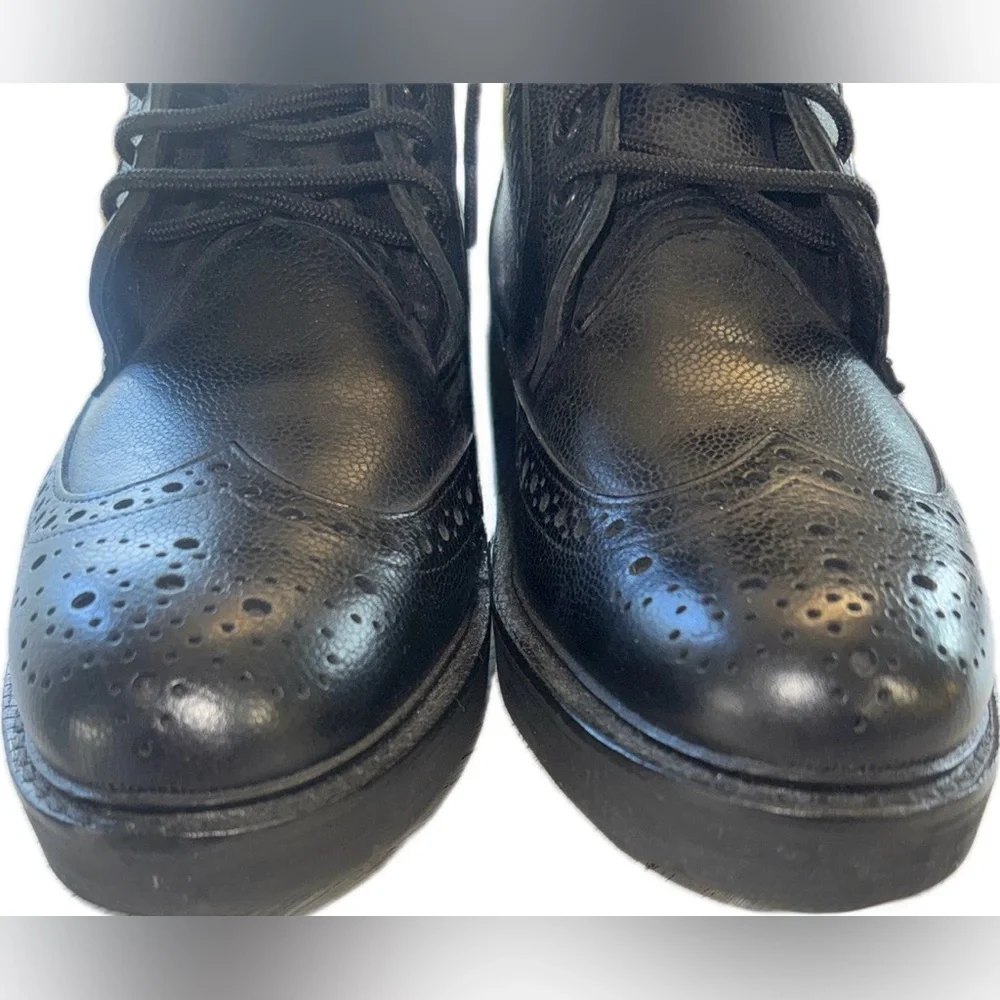 Allen Edmonds Long Branch Wing Tip Dress Boots Pebble Leather Lace Up Men’s 10.5